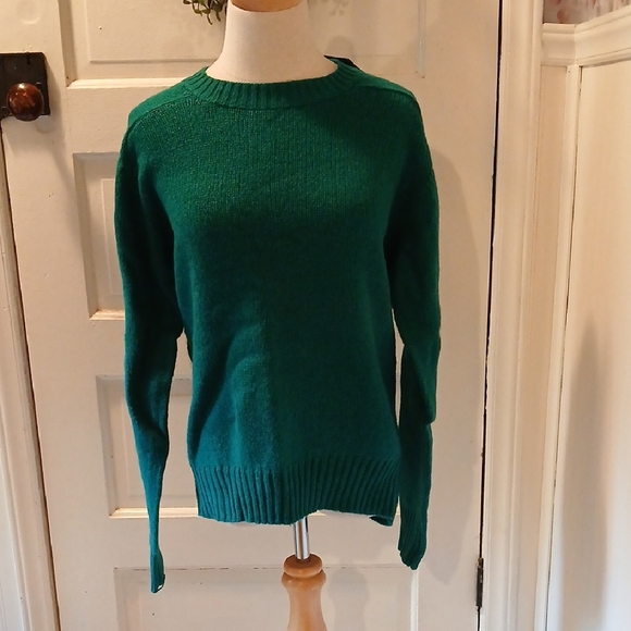 Vintage Teal Women's Crew Neck Sweater Wool Blend - Picture 1 of 2